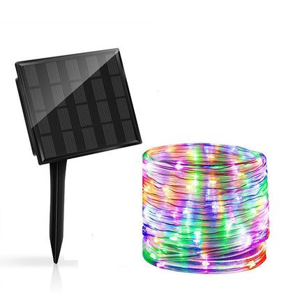 tube de noel ruban solaire 100 led multicolore